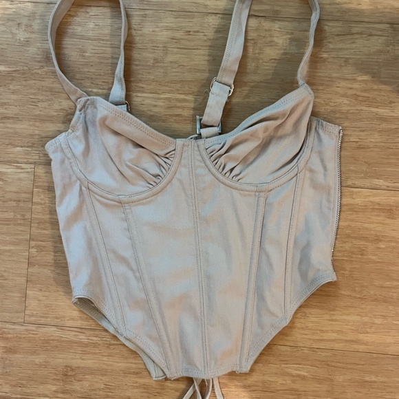 BDG Beige Corset Top - Picture 3 of 5